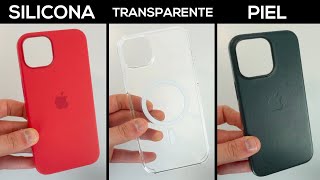 Fundas de Apple para iPhone 🔥 Silicona vs Piel vs Transparente ¿Cuál es mejor [upl. by Isidoro]