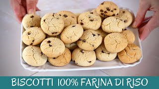 BISCOTTI GOCCIOLE 100 FARINA DI RISO Ricetta Facile e Senza Glutine  Gluten Free Cookies [upl. by Ellehcram657]