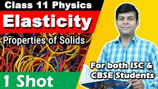 Elasticity Class 11 Physics  Properties of Solids  Youngs Modulus etc  One Shot with Numericals [upl. by Ailelc]