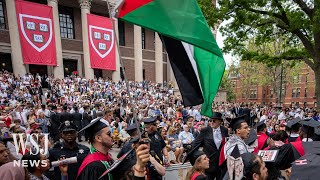 Hundreds of Graduates Walk Out of Harvard Commencement  WSJ News [upl. by Mika]