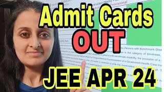 ADMIT CARDS OUT  JEE APRIL 2024  IMPORTANT GUIDELINES  LINK IN DESCRIPTION jee2024 jee [upl. by Meibers666]