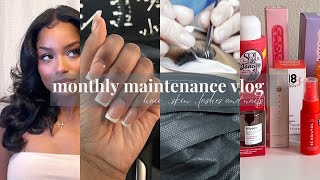 self care maintenance vlog  hair skin lashes amp beauty products [upl. by Trilbie]