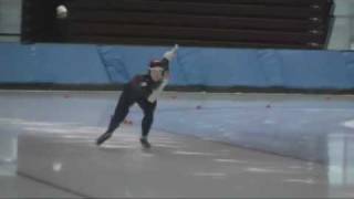 Speed Skater Elli Ochowicz 500 Meter Time Trial [upl. by Lehcor]