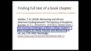 Finding Full Text of a Specific Book Chapter [upl. by Allehs]