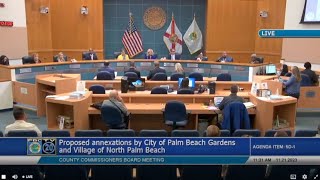 Palm Beach County wont oppose annexation plans in Palm Beach Gardens North Palm Beach [upl. by Rawde315]