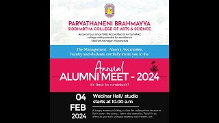 PB Siddhartha College of Arts amp Science Annual Alumni Meet 2024  10 AM on 04 February 2024 [upl. by Ajroj349]