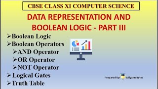 Boolean Logic amp Truth Tables  Data Representation and Boolean Logic  Part 3  CBSE Class 11 CS [upl. by Latsryc984]