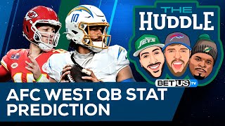 AFC West QB Stats Predictions  The Huddle Ep 92 [upl. by Ahtrim]