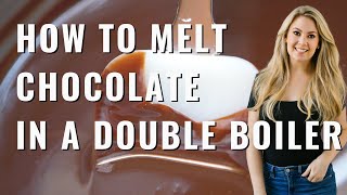 How To Temper Melt Chocolate Double Boiler Method [upl. by Aliakam113]