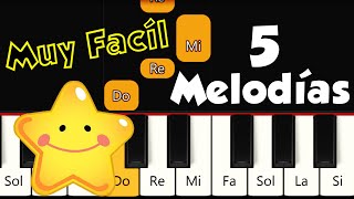 ✅ 5 CANCIONES FÁCILES para Piano Tutorial 🎶 Synthesia 🎹 [upl. by Ita]