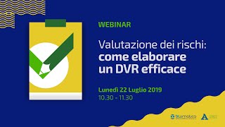 Valutazione dei rischi come elaborare un DVR efficace [upl. by Whall]