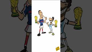 Zidane and Messi and on Scoring in A World Cup Final football cartoon [upl. by Aihsirt]