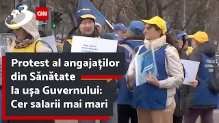 Protest al angajaților din Sănătate la ușa Guvernului Cer salarii mai mari [upl. by Adianes]