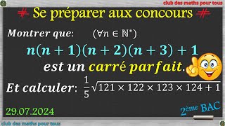 Se préparer aux concours le produit de 4 entiers naturels consécutifs 1 est un carré parfait [upl. by Forkey968]