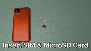 Redmi 9 Insert SIM amp MicroSD Card [upl. by Westbrooke]