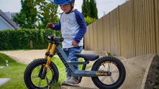 BERG Biky Cross a balance bike Review by a 2 year old and Dad [upl. by Harwin721]