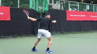 Denis Shapovalov FOREHAND in Slow Motion BACK and FRONT view [upl. by Rehpotsyrk]