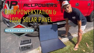 ALLPOWERS 299Wh 600W Portable Power Station R600 LiFePO4 Battery Backup wSP027 IP66 Solar Panel kit [upl. by Breh]