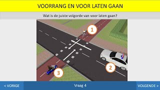 Voorrang en voor laten gaan  Inzichtvragen  Autotheorie  Motortheorie Scootertheorie [upl. by Arde]