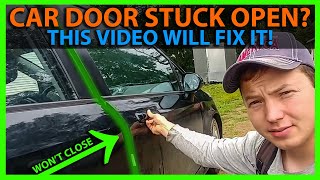 How To Fix a Car Door that Wont Close with a Stuck Latch [upl. by Aiden779]