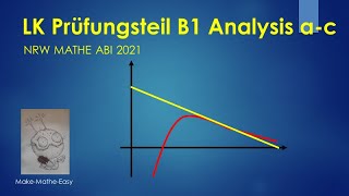 LK Prüfungsteil B1 Mathe Abi NRW 2021 Analysis Aufgabe a  c [upl. by Nahsyar]