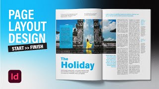 How to Magazine Design Page Layout in Adobe InDesign CC  Graphic Design Tutorials [upl. by Ginelle]