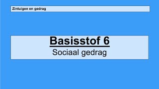 Havo 4  Zintuigen en gedrag  Basisstof 6 Sociaal gedrag [upl. by Goines]