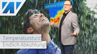 Erlösung Temperatursturz nach extremer JuniHitze Gewitter mit Starkregen Kommt Hitze wieder [upl. by Files]