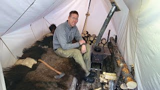 3 Days in Arctic with Bushcraft Hot Tent amp No Sleeping Bag [upl. by Caswell141]