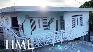 65Magnitude Earthquake Off Puerto Rico Knocks Out Power Across Island  TIME [upl. by Otrevire]