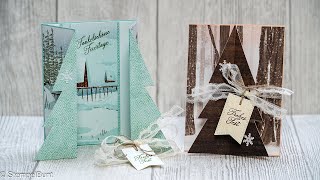 WeihnachtsTannenbaumkarte mit WOWEffekt  Anleitung  Tutorial  StampinUp® [upl. by Graaf]