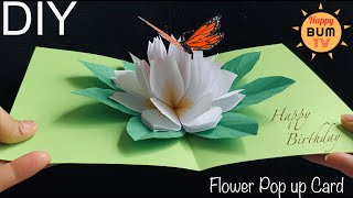 HOW TO MAKE FLOWER AND BUTTERFLY POP UP CARD I DIY BIRTHDAY POP UP CARD I EASY DIY TEACHERS DAY CARD [upl. by Margi325]