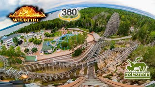 VR 360 Wildfire Roller Coaster On Ride Front Seat POV Kolmården Wildlife Park Sweden 2023 08 12 [upl. by Ahsemat]