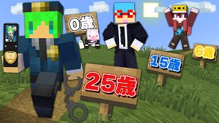 成長するたびに強くなれ！人生ゲームサバイバル【マインクラフト】 [upl. by Ayom]