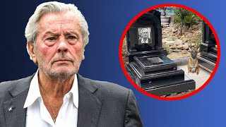 Mort dAlain Delon  Loubo le chien gît à côté de sa tombe et verse des larmes [upl. by Saucy]