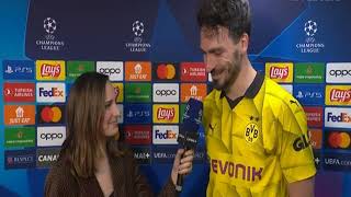 Mats Hummels Post Match Interview PSG vs Borussia Dortmund 01 [upl. by Azeret]