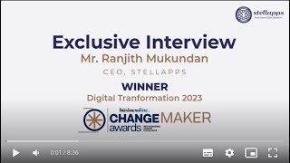 Interview of Ranjith Mukundan CoFounder amp CEO Stellapps [upl. by Dibb]