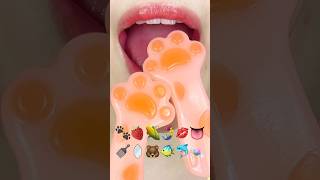 ASMR PINK JELLY EMOJI FOOD 분홍색 젤리 이모지 먹방 sped up [upl. by Charmine504]