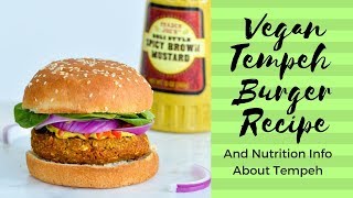 Vegan Veggie Burger Recipe meatless burger made with tempeh [upl. by Douville]