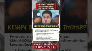 KENAPA BENCI ERICK THOHIR  PADAHAL SEPAK BOLA INDONESIA MAJUshorts [upl. by Shurlocke]