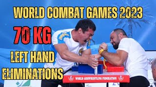 Armwrestling World Combat Games 2023  70 KG Left Hand Eliminations [upl. by Sill]