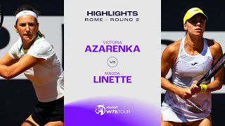 Victoria Azarenka vs Magda Linette  2024 Rome Round 2  WTA Match Highlights [upl. by Nodarse]