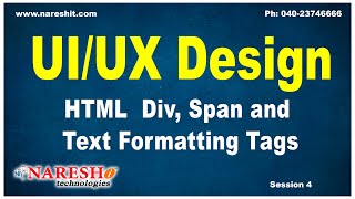 Session4  HTML Div Span and Text Formatting Tags  UIUX Design Tutorials [upl. by Esertak567]