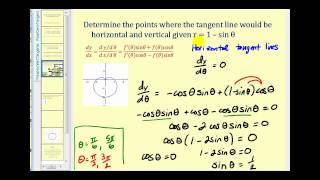 Horizontal and Vertical Tangent Lines to Polar Curves [upl. by Ahsieyn]