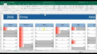 Kalender  Jahresplaner Excel 2013 Teil 3 [upl. by Gweneth]