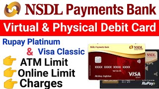 NSDL payment bank debit card limit amp charges  NSDL payment bank atmdebit card charges [upl. by Akedijn]