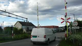 Nykirke Planovergang 3  1962024  Nykirke Railroad crossing 3 [upl. by Imojean]