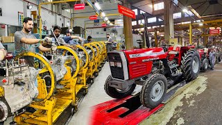 Factory Tour Mass Production of Tractors Engines  Mysterious World of Tractor Engine Assembly [upl. by Asalocin644]