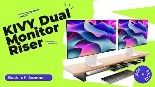 Best Dual Monitor Stand KIVY Monitor Riser Review [upl. by Ayadahs]