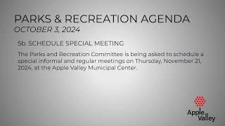 Parks amp Recreation Advisory Committee Meeting  October 3 2024 [upl. by Moshe24]